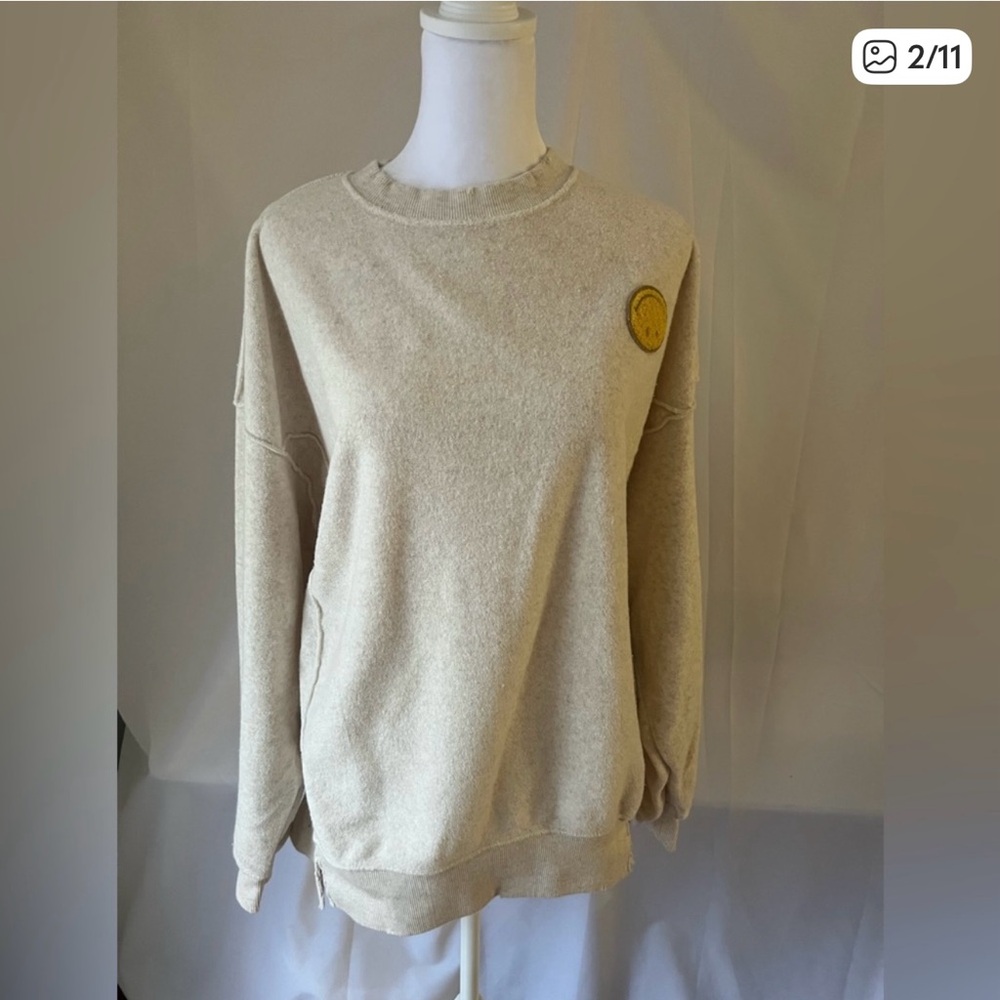 Aerie Beige Crew Neck Sweater